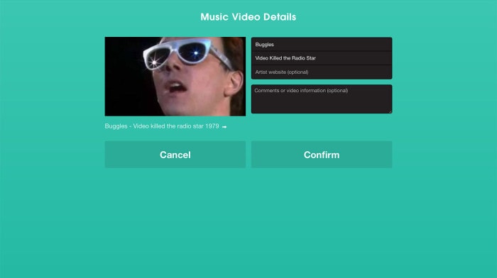 You can fill in song details for submitted videos
