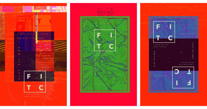 A selection of posters designed by Ash Thorp for FITC Tokyo