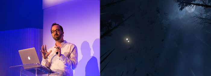 Saschka Unseld presenting lessons learned while making Lost at the Tribeca Film Festival 2015.