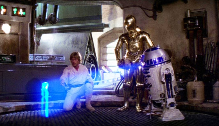 "Help me, Obi-Wan Kenobi. You're my only hope"