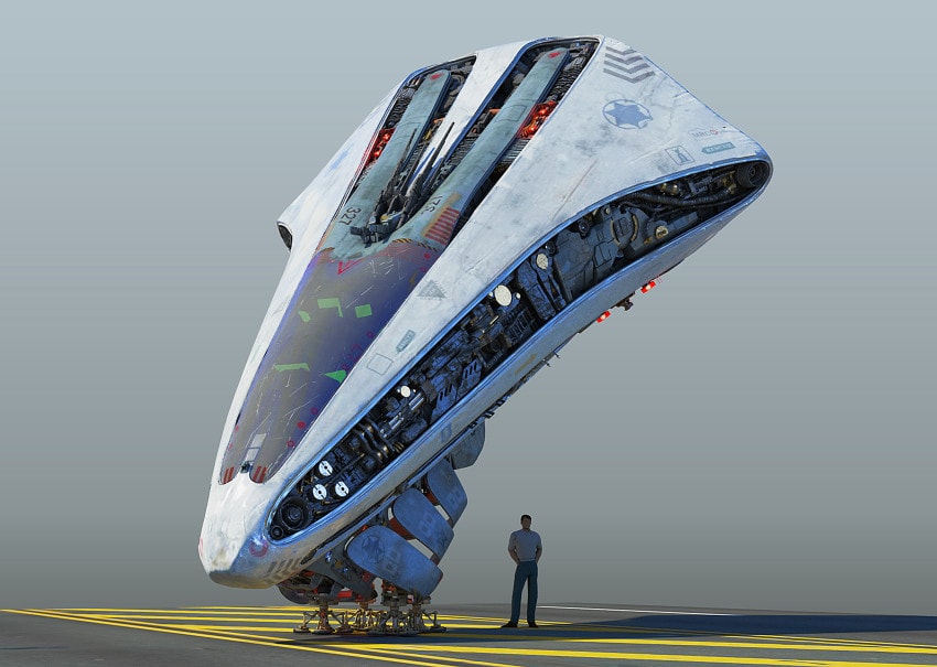 Concept art for a flying vehicle