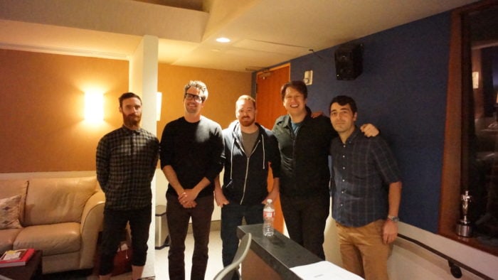 Steve Day (Buck, ACD); Ryan Honey (Buck, ECD/Principal); Jeremy Spencer (Copywriter, The Butler Bros.); Pete Holmes; and Alessandro Ceglia (Buck, Animation Director)
